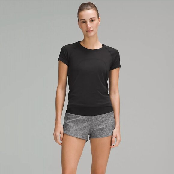 NWOT Lululemon Speed Up Black Heathered Grey Mid-Rise Lined Short 4” | Size 4 - Picture 2 of 10